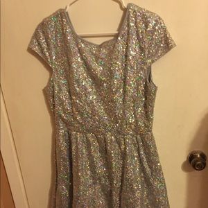 Silver sequin party dress